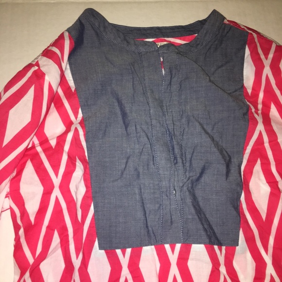 J Crew Small coral & white geometric print tunic - Picture 4 of 5